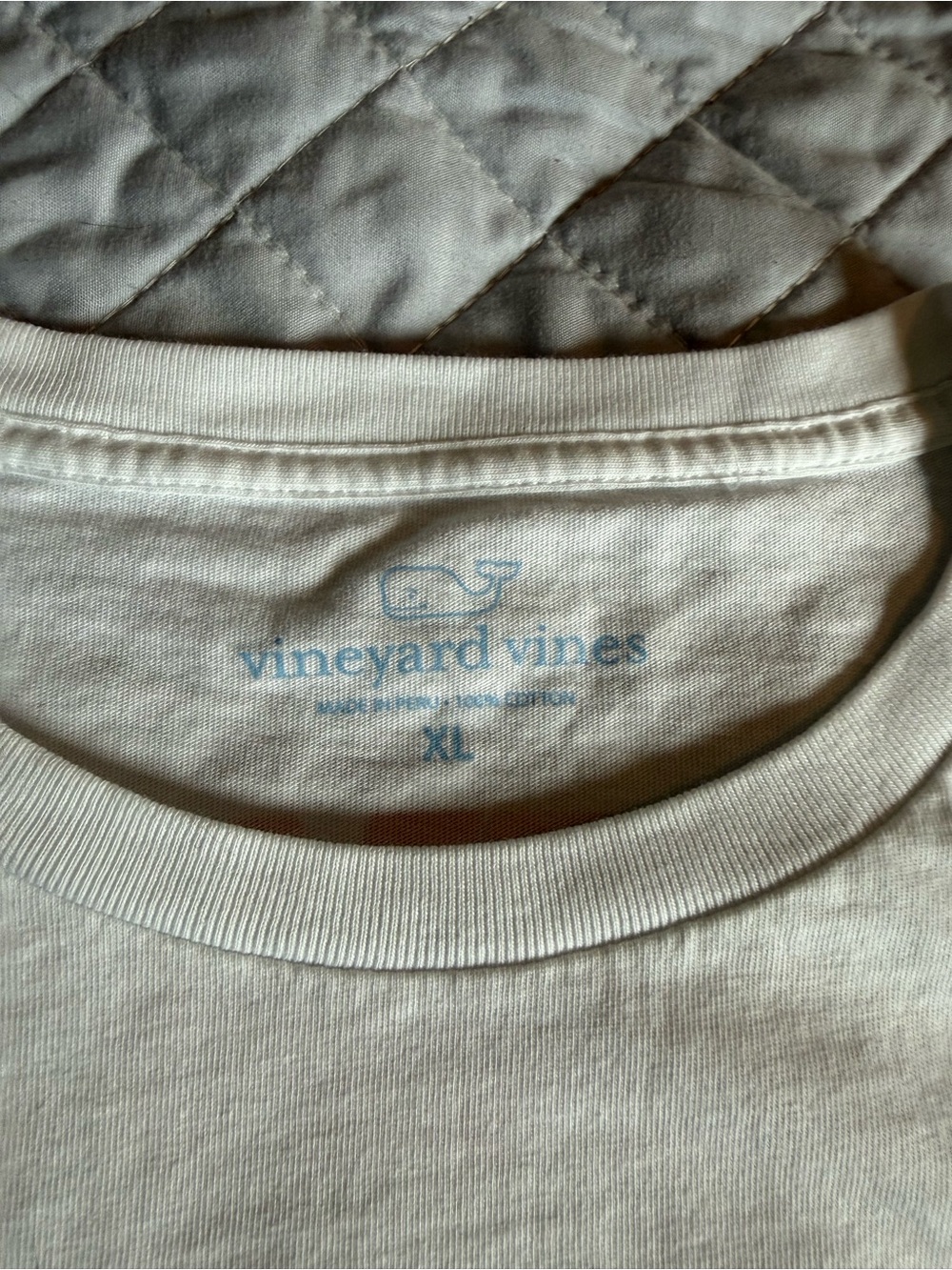 Vineyard Vines White Tee with Light Blue Logo - Picture 3 of 5